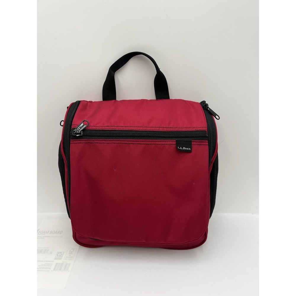 L.L.Bean Personal Organizer Medium Red Hanging Toiletry Travel Bag 245361